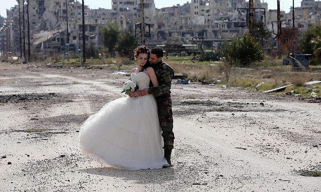 Nada Merhi und Hassan Youssef in Homs.