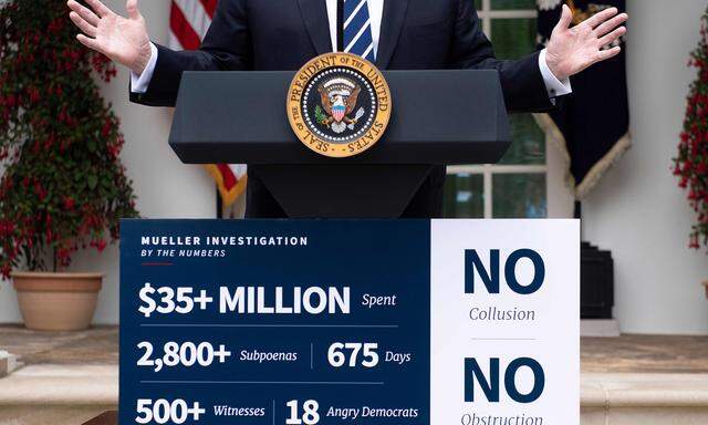 Trumps Zahlenwerk. Bei einer Pressekonferenz im Rosengarten des Weißen Hauses präsentierte der Präsident seine Sicht.