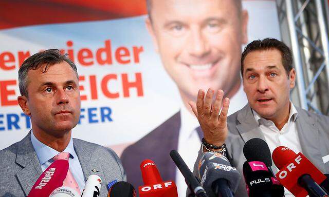 FPÖ-Kandidat Norbert Hofer und FPÖ-Chef Heinz-Christian Strache 