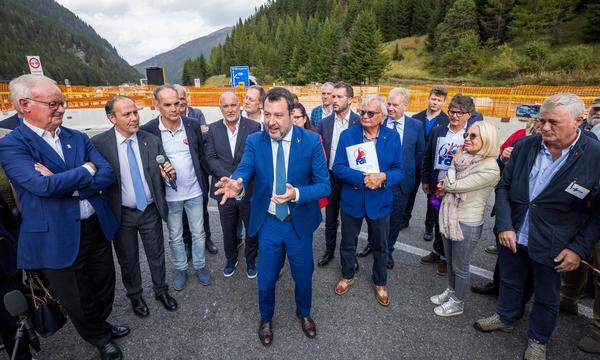 Matteo Salvini am Brenner.