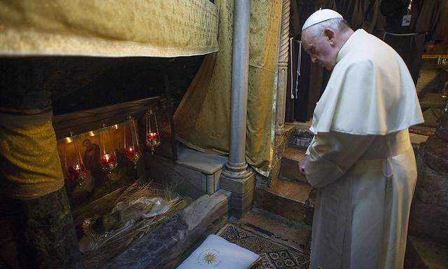 Papst Frnaziskus besuchte bei seiner Reise ins Heilige Land auch die Geburtsgrotte.