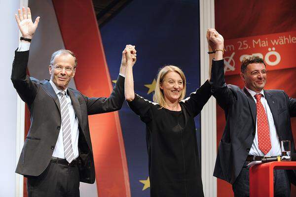 Eugen Freund mit seinem Team: Evelyn Regner und Jörg Leichtfried.