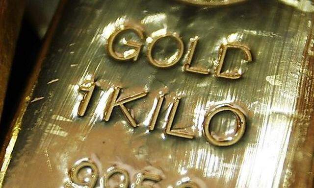 Gold bars are displayed at bullion house in Mumbai
