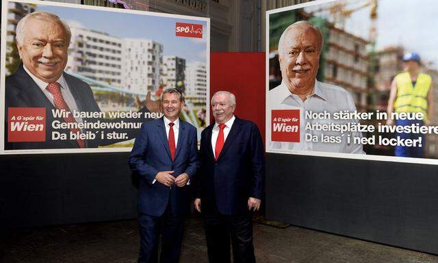 Bürgermeister Michael Häupl (SPÖ) und Landesparteisekretär Georg Niedermühlbichler (l.)