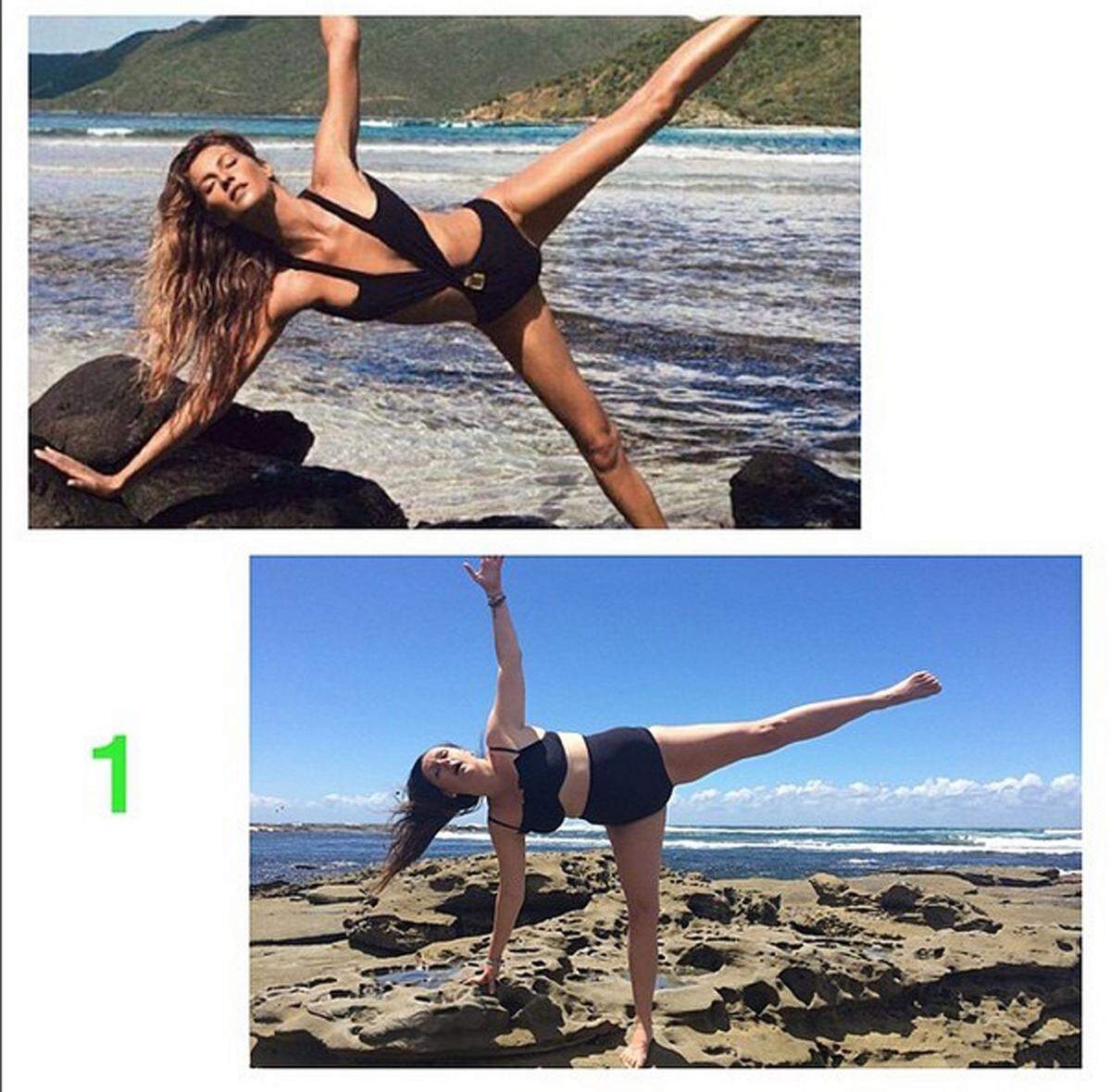 Gisele Bündchen praktiziert Yoga und ist dadurch flexibler als Normalsterbliche.