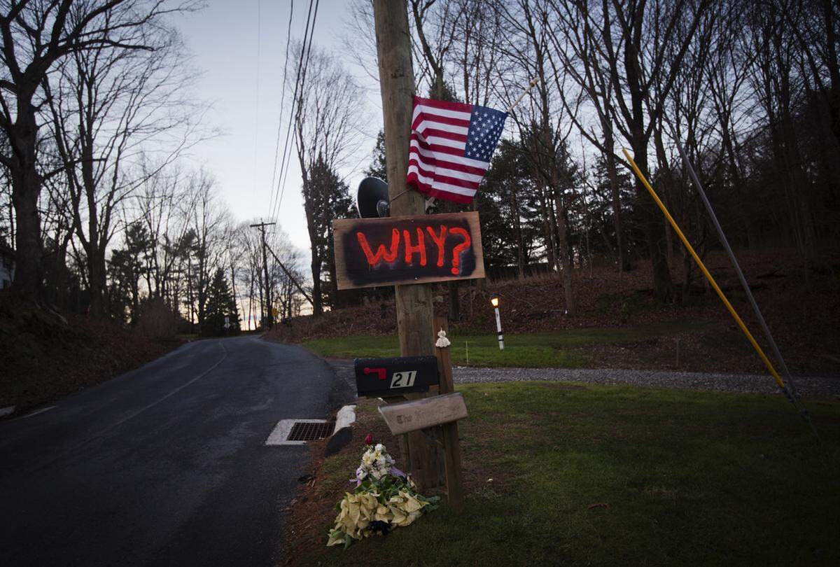 19. Dezember, Newtown, USA. Ein 20-Jähriger hat in Connecticut 20 Kinder, sieben Erwachsene und zum Schluss sich selbst erschossen. Die USA stehen unter Schock, die Waffendiskussion kommt wieder auf.