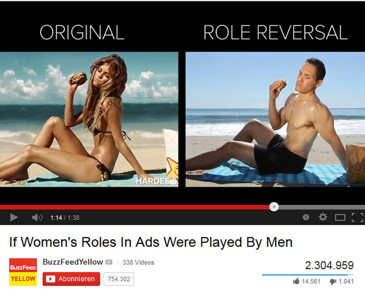 Wie es aussieht, wenn die Rolle der verführerischen Frau ein Mann einnimmt, zeigt auch ein Video von Buzzfeed.