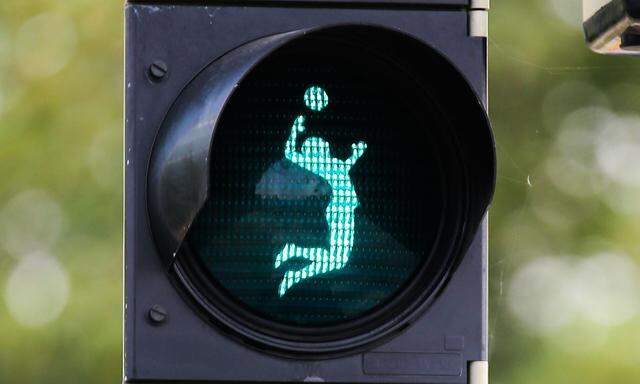 Auch Ampeln stehen in Wien derzeit im Zeichen des Beach Volleball