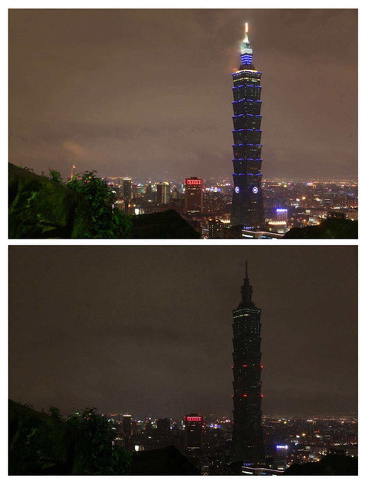 Auch in Taipei wurde die Earth Hour zelebriert.