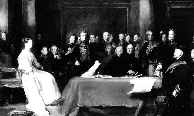 Queen Victoria bei der ersten Kronratssitzung