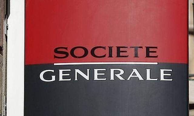 French bank Societe Generales logo is seen in Molsheims logo is seen in Molsheim