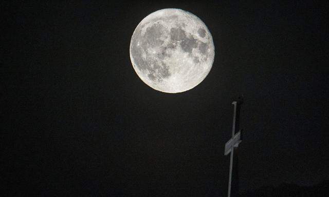 July Full Moon From Greece The Summer July Full Moon nicknamed as Buck Moon as seen from Florina city, Greece on July 25