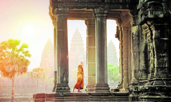 Angkor Wat ist die bekannteste Tempelanlage in Kambodscha. 