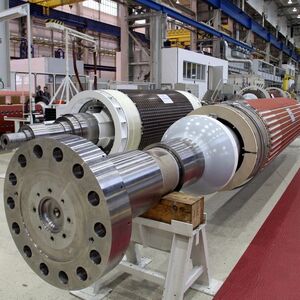 Bauteile im Siemens Generatorenwerk in Erfurt