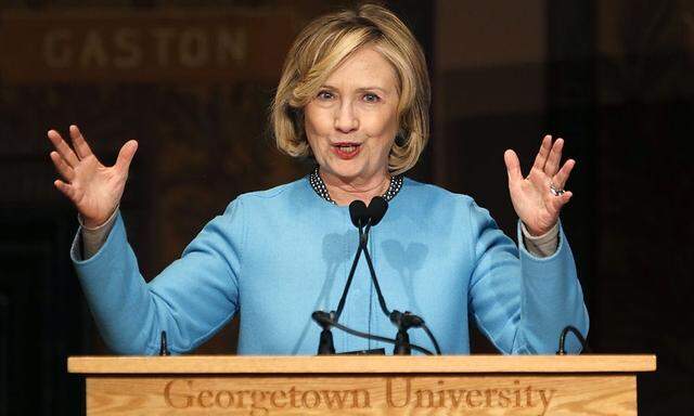 Ex-Außenministerin Clinton bei einer Rede an der Georgetown University.