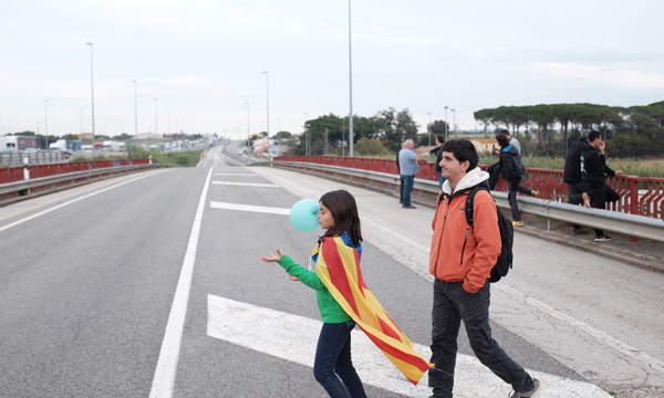 Generalstreik in Katalonien, auch der Verkehr steht still.
