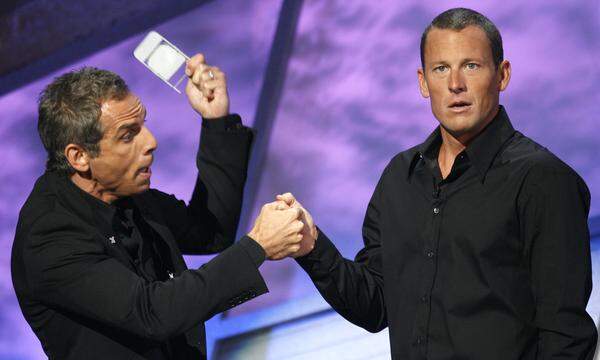 Juli 2006, Lance Armstrong wurde als Tour-Held noch hofiert, Ben Stiller mimte bei einer Ehrung den Kasperl