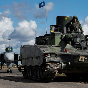 Schwedisches Militär auf der Insel Gotland.