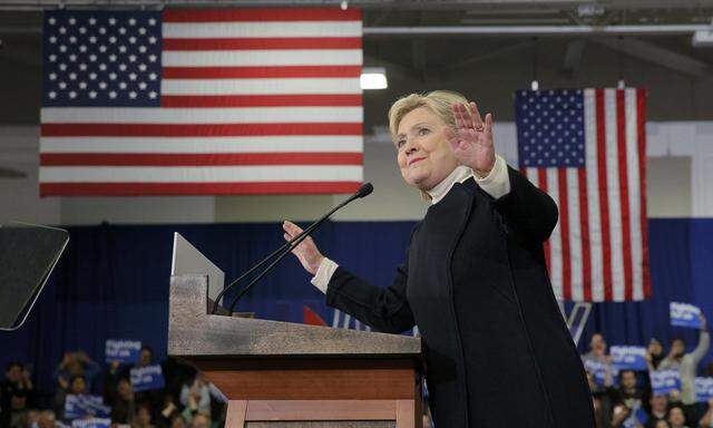 Democratic U.S. presidential candidate Hillary Clinton speaks to supporters at her 2016 New Hampshire presidential primary night rally in Manchester