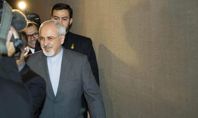 Der iranische Außenminister Mohammad Javad Zarif am dritten Tag der Verhandlungen in Genf.
