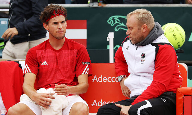 Dominic Thiem mit Daviscup-Kapitän Stefan Koubek