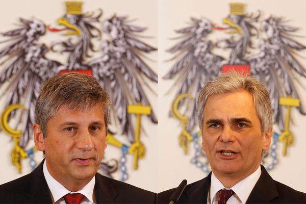 Kanzler und Vizekanzler reagierten mit einer gemeinsamen Stellungnahme: "Die österreichische Bundesregierung handelt entschlossen und wird sowohl auf europäischer Ebene wie auch in Österreich selbst die entsprechenden Maßnahmen vorbereiten und umsetzen. Ziel der Bundesregierung ist es, die Staatsschuldenquote konsequent abzubauen" ...