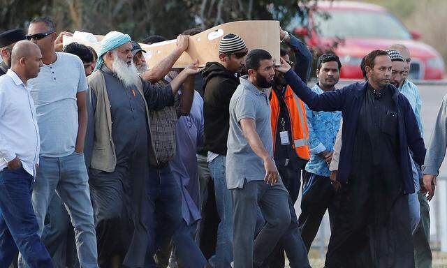 Burial ceremony of the victims of the mosque attacks in Christchurch