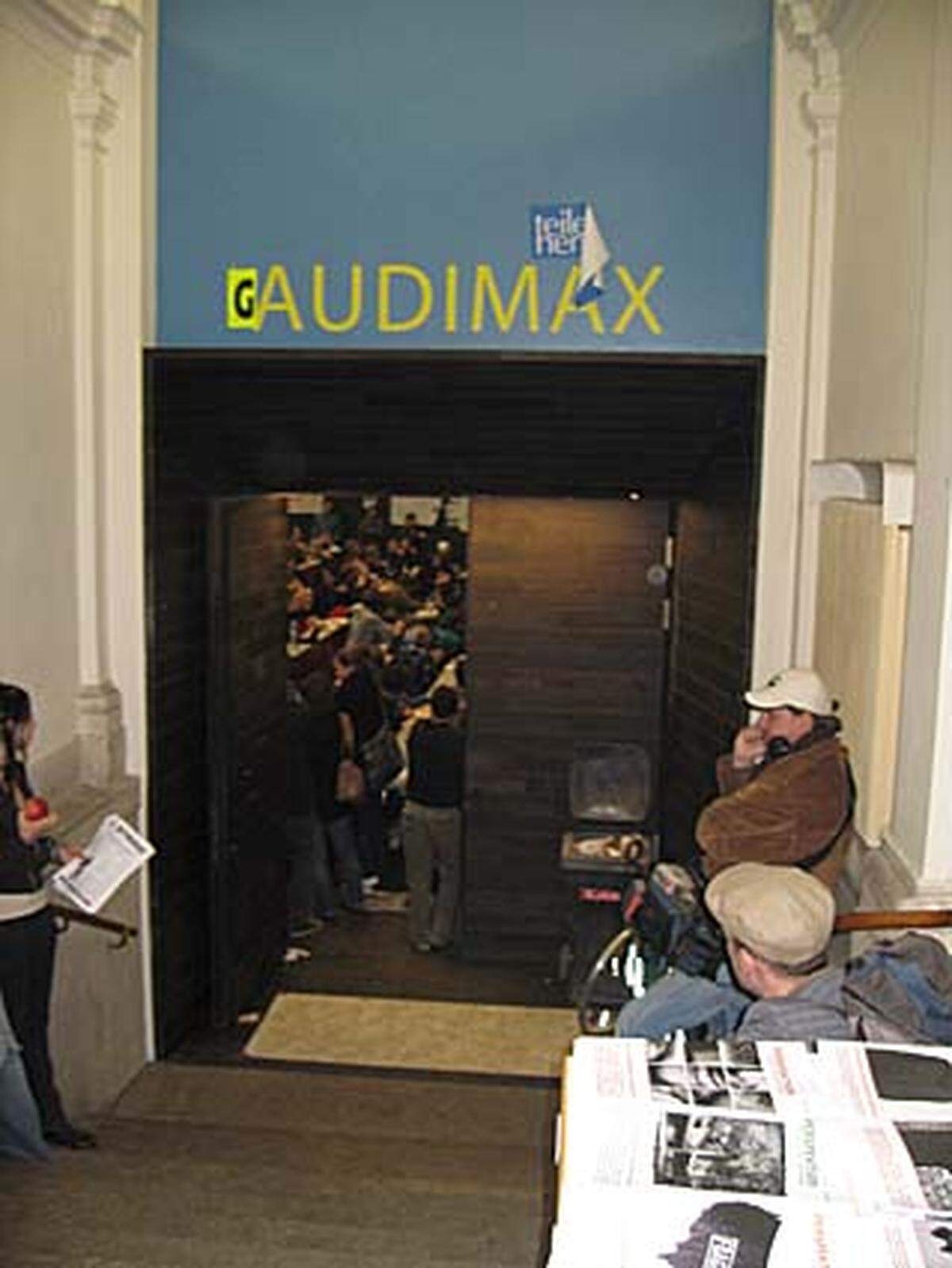 Wie lang die Besetzung des kurzfristig zum "Gaudimax" umbenannten Hörsaals dauern würde, war noch nicht vorhersehbar.