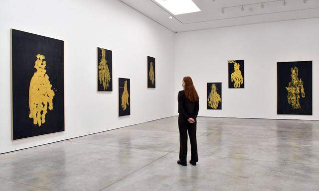 London, UK - 3 September 2020 Preview of �Darkness Goldness�, a solo exhibition by Georg Baselitz at White Cube Mason s