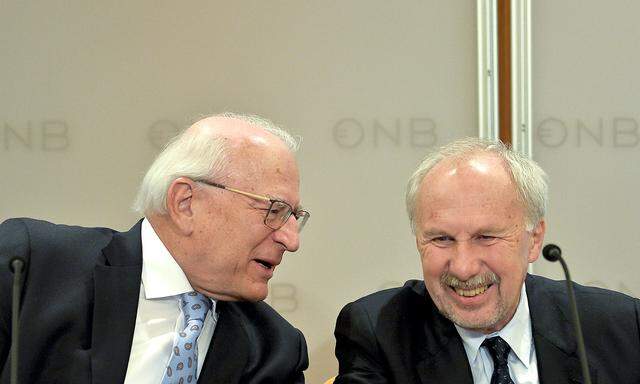 Notenbankspitze Claus Raidl und Ewald Nowotny