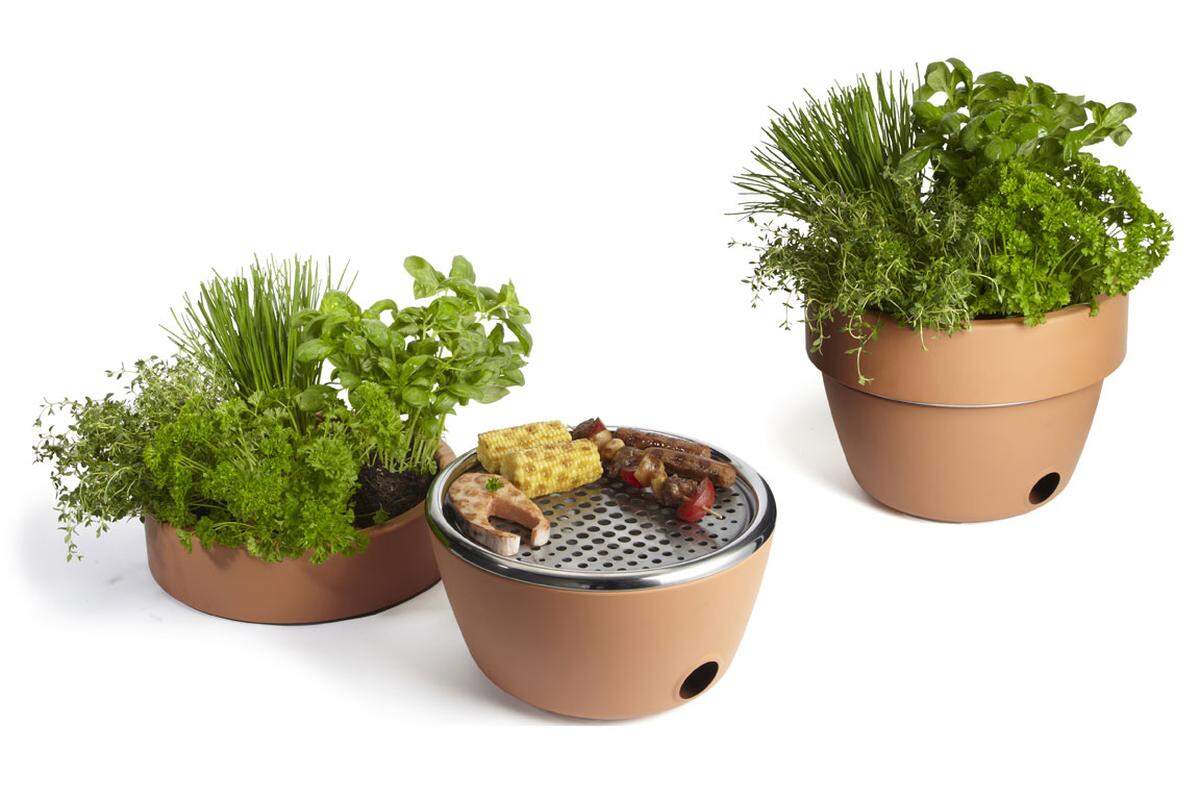 Der grüne "Hot Pot BBQ" von Back + Blume ist ideal für kleine Balkone.