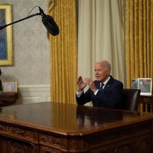 Fernsehansprache von Joe Biden vom OVal Office aus am 14. Juli.  
