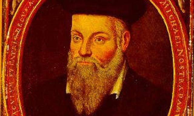 Seine Warnungen machten sogar  Frankreichs Königen Angst: Nostradamus (1503–66) ist hier als Beobachter der Gestirne, Gelehrter und prophetischer Warner dargestellt.