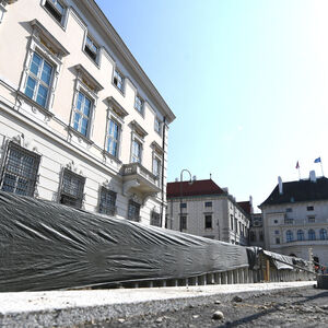 Die Baustelle beim Bundeskanzleramt.
