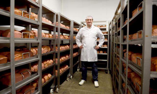 Florian Hippesroither, Geschäftsführer von Gourmetfein. Täglich werden hier bis zu 20 Tonnen Leberkäse produziert.