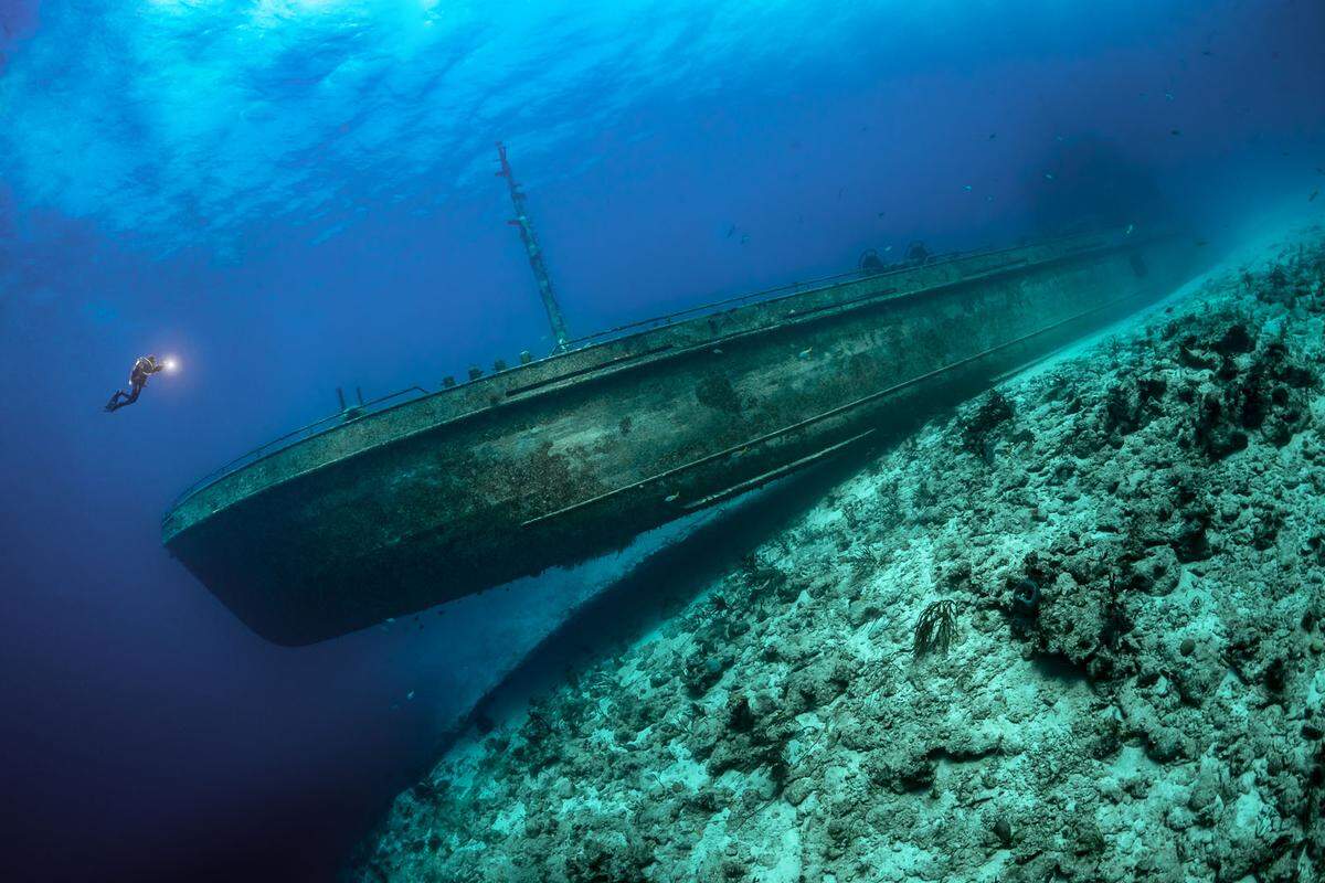 In England wurde wieder der begehrte Award "Underwater Photographer of the Year 2021" vergeben. Aus rund 4500 eingereichten Unterwasserfotografien wählte die Jury die besten aus.  Darunter etwa die Aufnahme von Tobias Friedrich. Sie zeigt ein Schiffswrack vor den Bahamas.