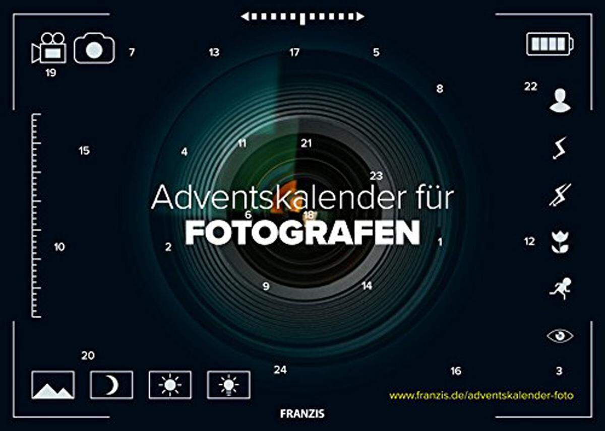 Oder mit einem Adventkalender für Hobbyfotografen? Fotosoftware, Nützliches für die Fototasche und Anleitungen für Fotoprojekte inklusive. (Verlag Franzis)