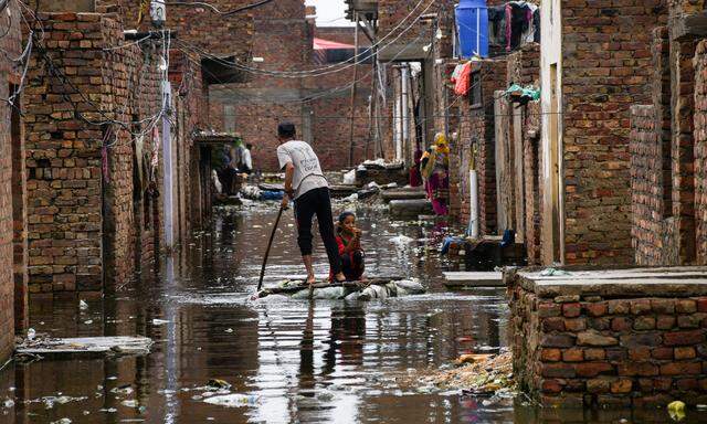 In der Stadt Hyderabad in der Provinz Sindh: Die Provinz ist die Kornkammer des Landes und vom Monsun schwer betroffen.