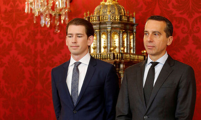 Archivbild: Kanzler Kern (rechts), VP-Chef Kurz