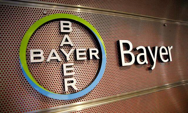 FILE PHOTO: Logo of Bayer AG is pictured at the annual results news conference of the German drugmaker in Leverkusen