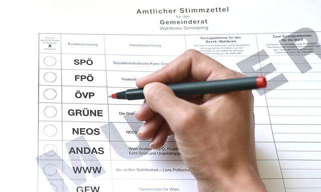 Der Stimmzettel für die Wien-Wahl