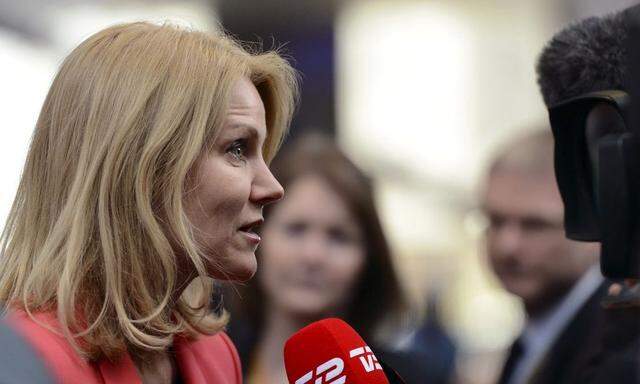 Denmark's PM Thorning Schmidt arrives at the European Union council headquarters for an EU leaders summit in Brussels