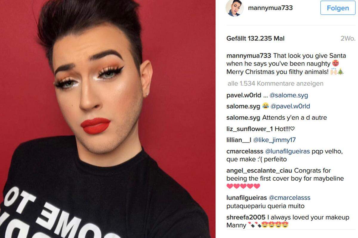 Gutierrez ist das neue Gesicht des "Big Shot Mascara"-Spots. Das freut auch seine drei Millionen Fans, die ihm auf YouTube und Instagram folgen - und das freut wiederum die Marketing-Abteilung von Maybelline.