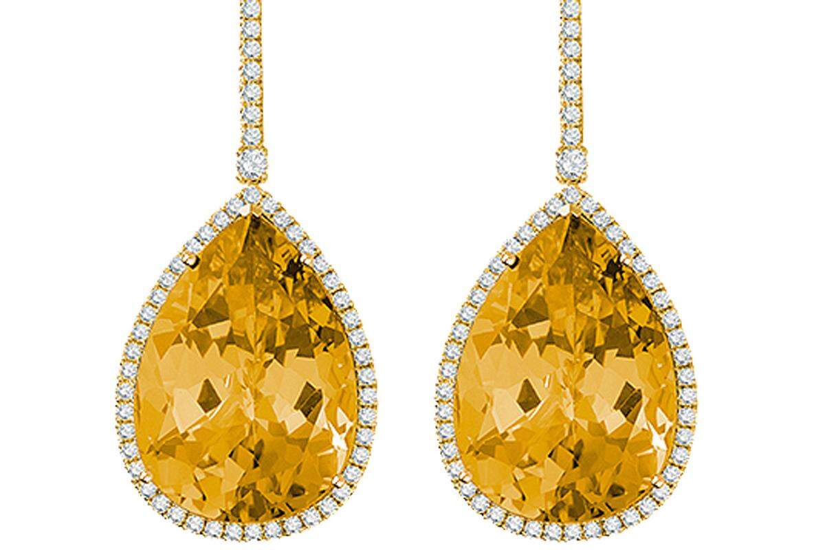 „Living Stones“ von Juwelier Wagner, Gelbgold, Diamanten, Citrin, 6.420 Euro.