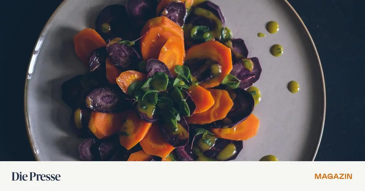 Lauwarmer Karottensalat mit SafranVinaigrette