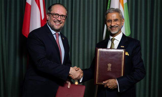Außenminister Schallenberg und sein Amtskollege Jaishankar.