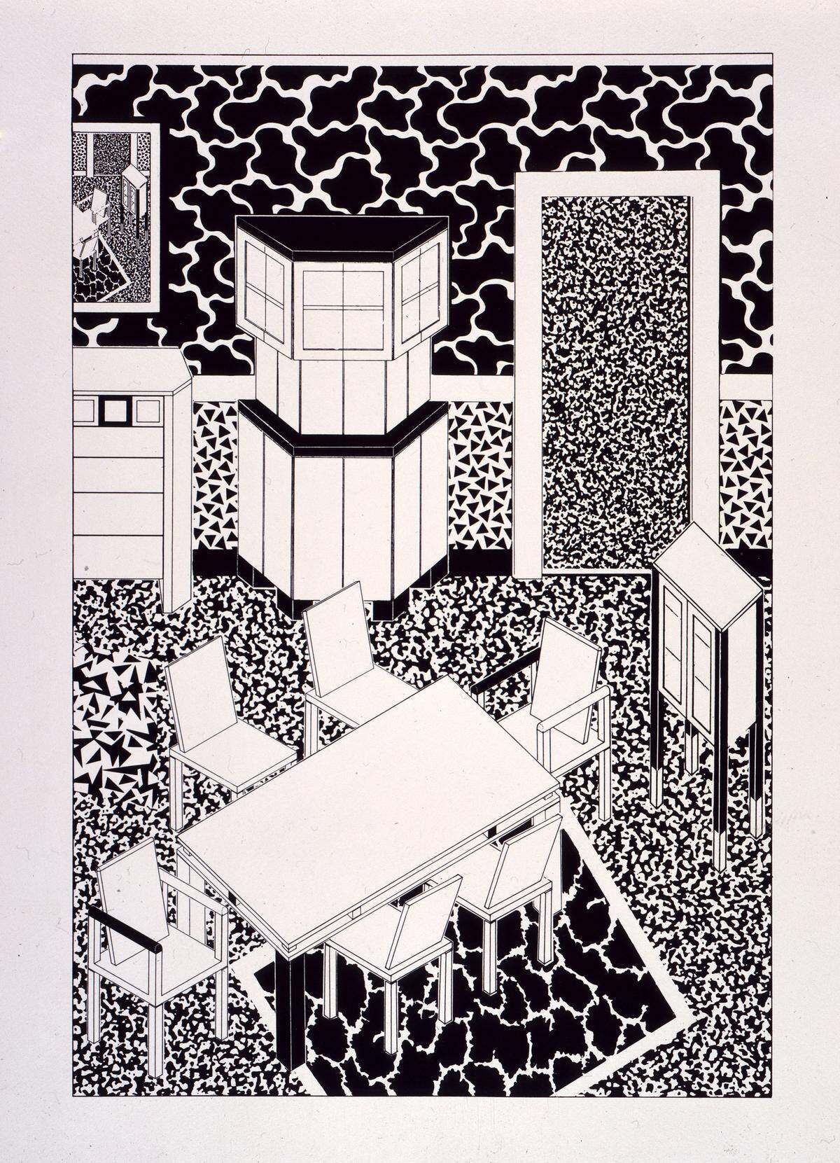 George Sowden, Drawing for interiors 2, 1983.