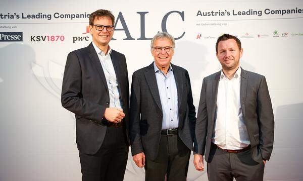 Die Getzner-Textil-Manager (v.l.): CEO Roland Comploj, Georg Comploj und CFO Martin Frick.