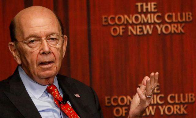 Commerce Secretary Wilbur Ross speaks to the Economic Club of New York in New York