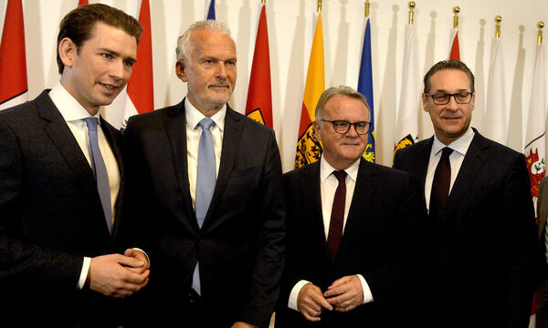 Kurz, Moser, Niessl, Strache nach dem Ministerrat